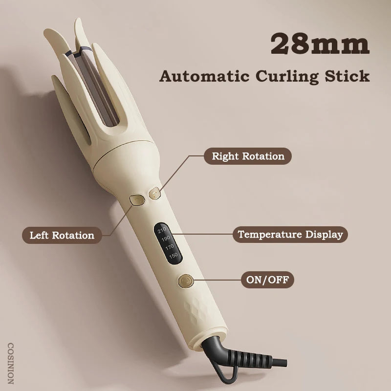 Streamline  Hair Curler 28mm Hair Stick Rotating Curl Waves Anti-Tangle Curling Iron Styler